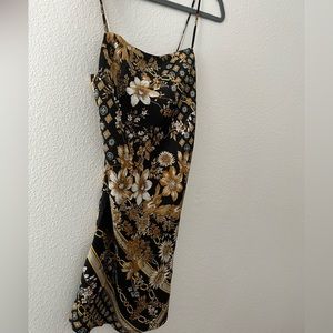 Patterned silk mini dress